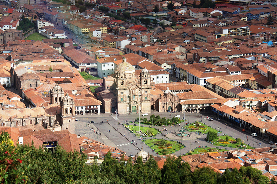 aerial view of cuzco, peru