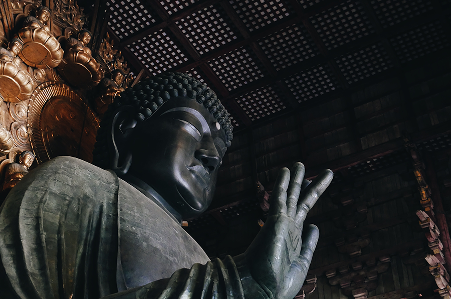 black buddha statue in japan