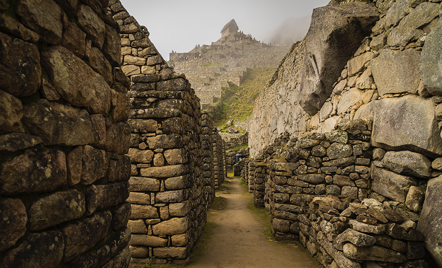 remaining halls of machu picchu on a cloudy day