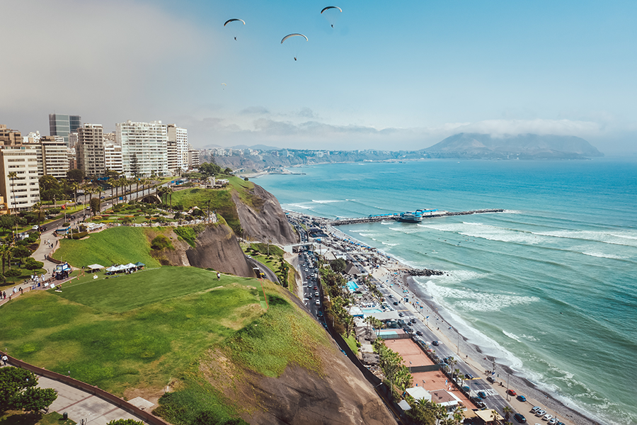 seacliff view of lima, peru's coastline