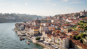 Bridge view of the port of Porto with sights of much of the old city